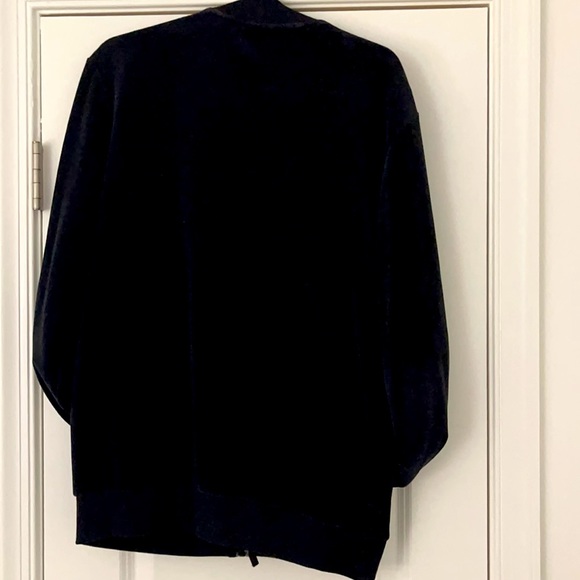 Zara Black Velour Bomber Jacket with Gold Detail - Picture 3 of 5